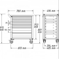 Hazet 177-7 178N-7/147帶滾珠軸承輪子工廠車間設(shè)備工具推車