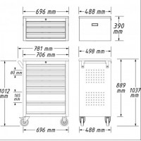 Hazet工廠車間設備工具推車178N-7 178N-10帶集成儲物格